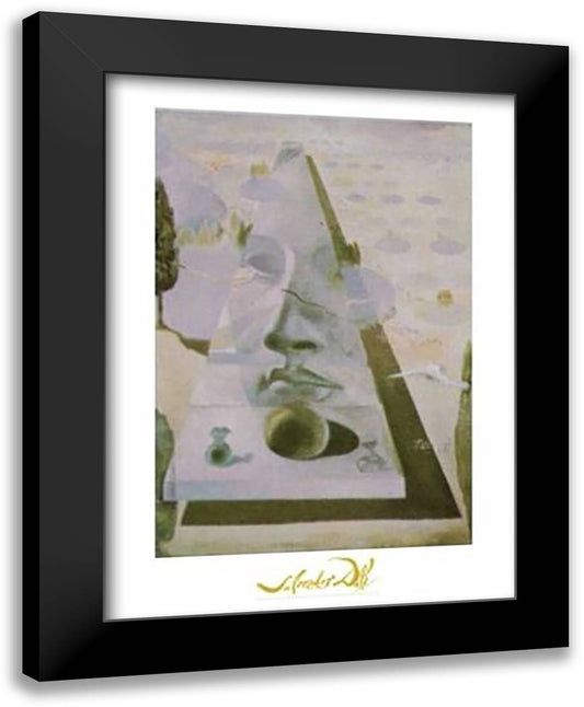 Apparition of the Face of Aphrodite 24x32 Black Modern Wood Framed Art Print Poster by Dali, Salvador