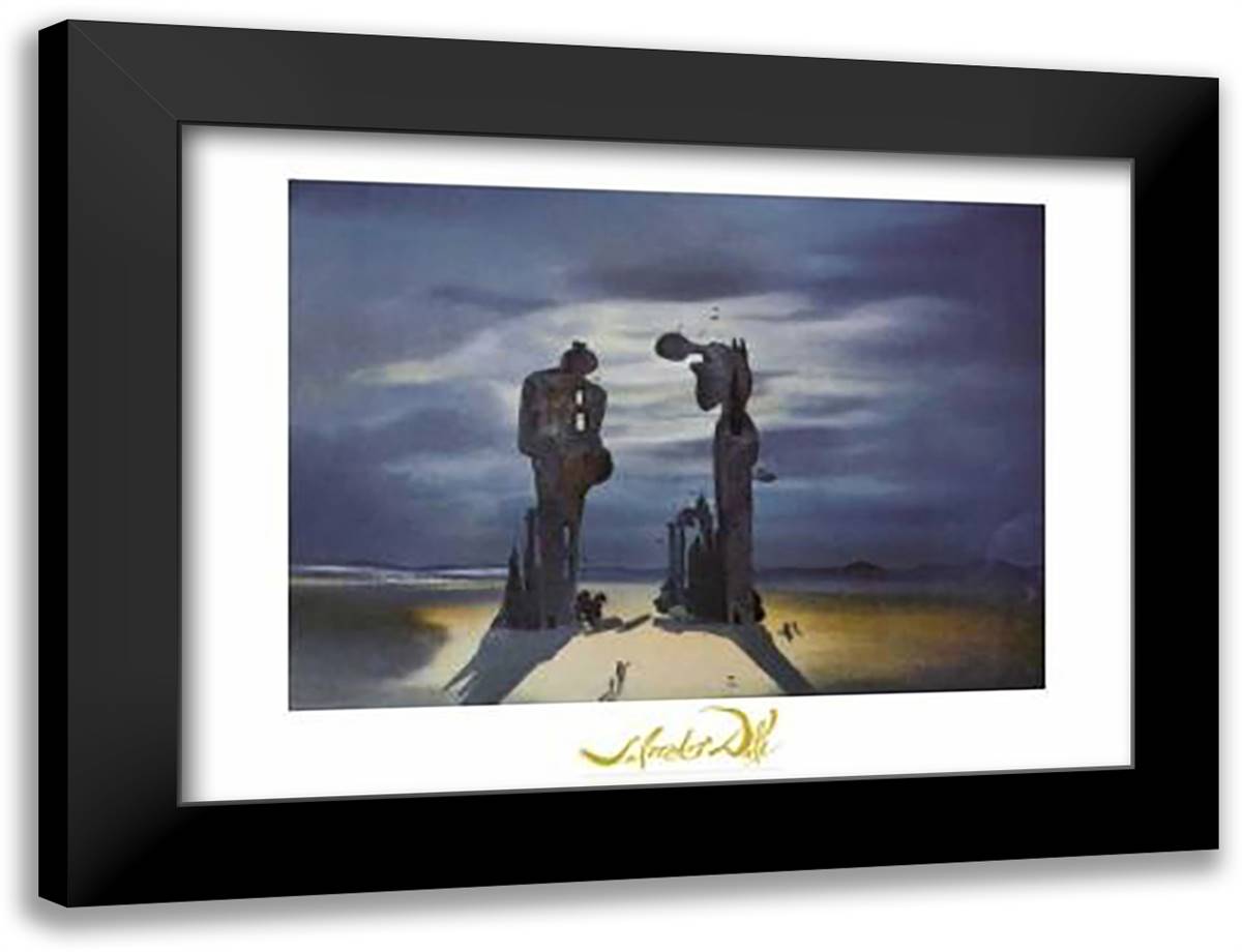 Reminescence Archeologique de l'Angelus 32x24 Black Modern Wood Framed Art Print Poster by Dali, Salvador