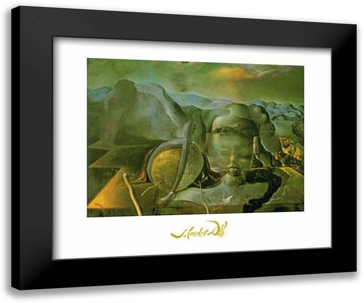 L'Enigme Sans Fin 35x28 Black Modern Wood Framed Art Print Poster by Dali, Salvador