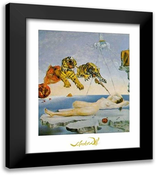 Dream Caused By Flight of a Bee 28x35 Black Modern Wood Framed Art Print Poster by Dali, Salvador