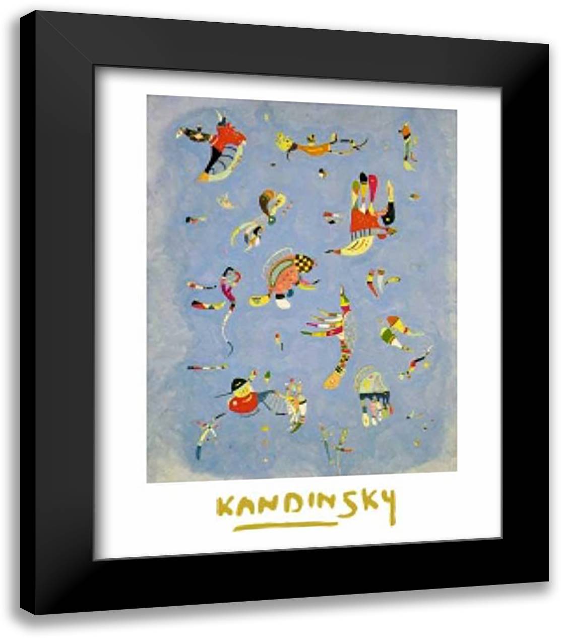 Bleu De Ciel 28x35 Black Modern Wood Framed Art Print Poster by Kandinsky, Wassily