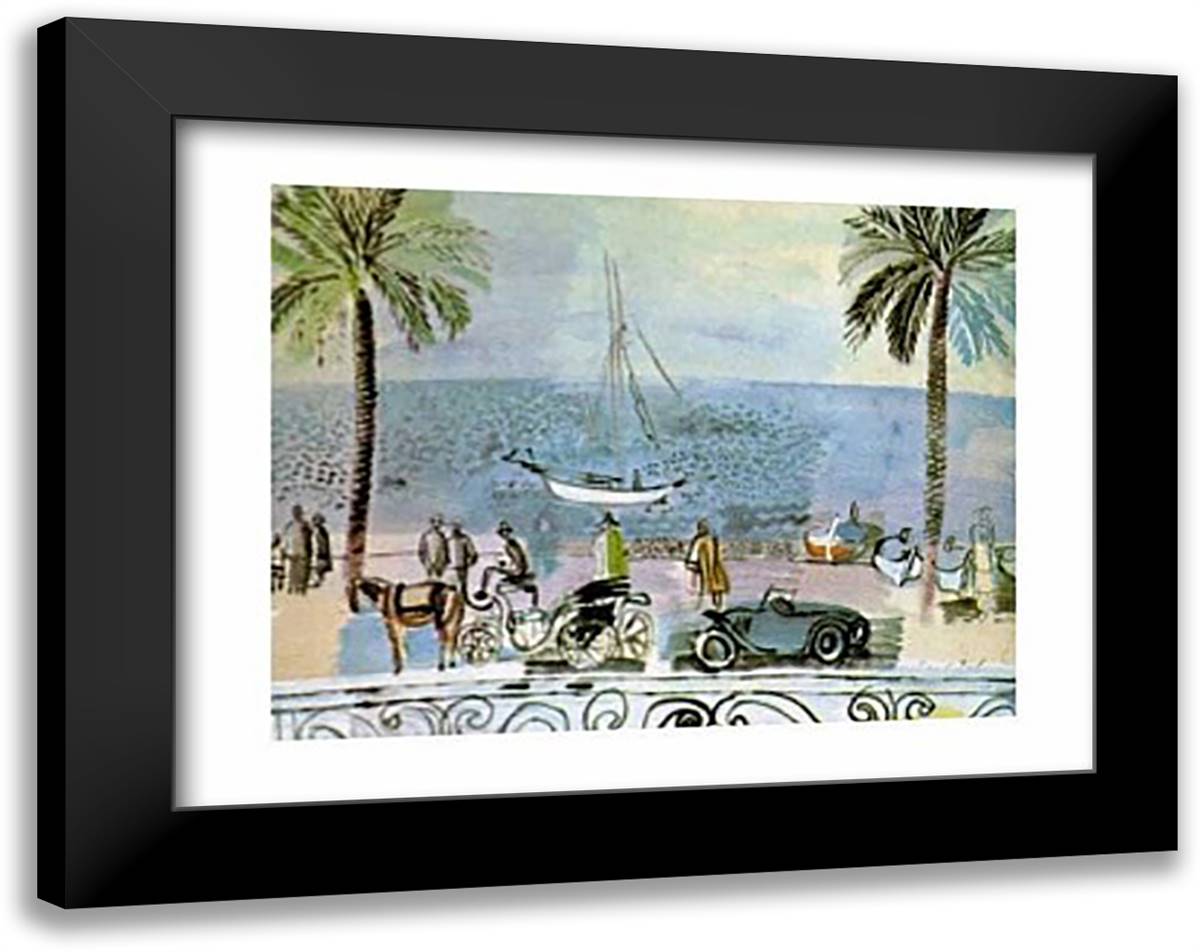 Promenade a Nice, 1926 35x28 Black Modern Wood Framed Art Print Poster by Dufy, Raoul