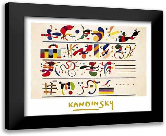 Succession 1935 35x28 Black Modern Wood Framed Art Print Poster by Kandinsky, Wassily