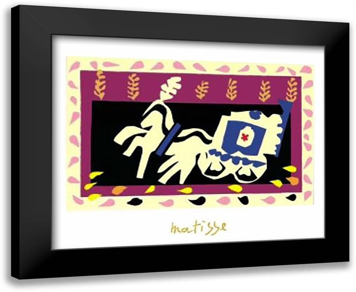 Jazz 1947 35x28 Black Modern Wood Framed Art Print Poster by Matisse, Henri