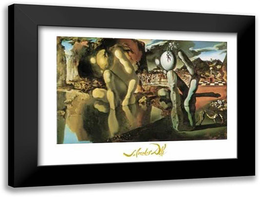 Metamorphosis of Narcissus 35x28 Black Modern Wood Framed Art Print Poster by Dali, Salvador