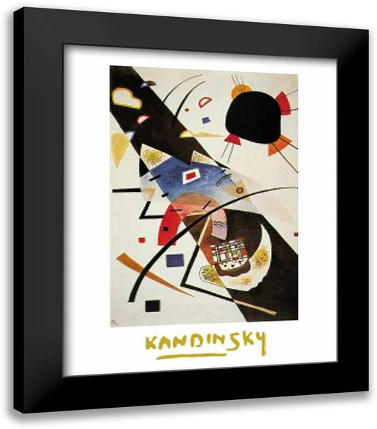 Deux Taches Noires, 1923 28x35 Black Modern Wood Framed Art Print Poster by Kandinsky, Wassily