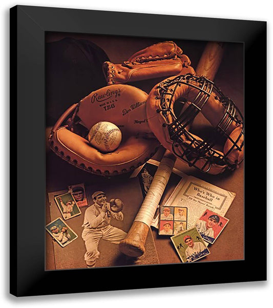 Baseball 26x32 Black Modern Wood Framed Art Print Poster by Harrison, Michael