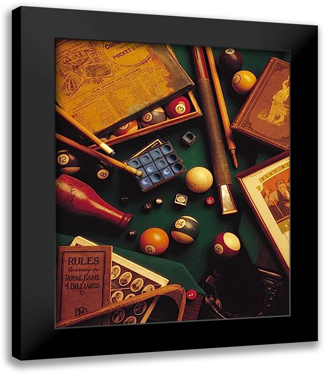 Billiards 20x24 Black Modern Wood Framed Art Print Poster by Harrison, Michael