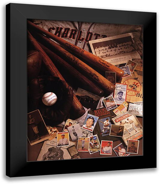 Baseball II 26x32 Black Modern Wood Framed Art Print Poster by Harrison, Michael