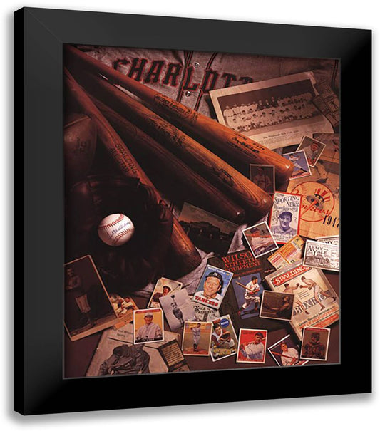 Baseball II 20x24 Black Modern Wood Framed Art Print Poster by Harrison, Michael