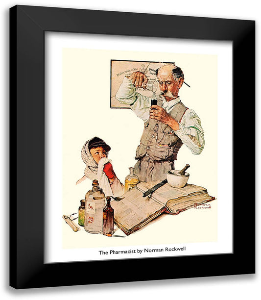 Pharmacist 16x19 Black Modern Wood Framed Art Print Poster by Rockwell, Norman