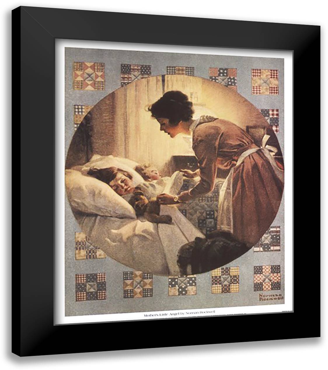 Mother's Little Angel 16x19 Black Modern Wood Framed Art Print Poster by Rockwell, Norman