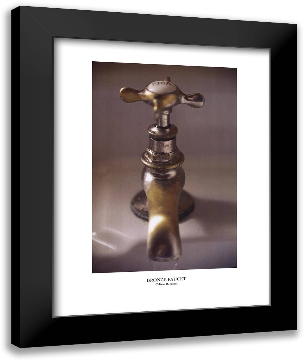 Bronze Faucet 16x20 Black Modern Wood Framed Art Print Poster by Berrocal, Calixto