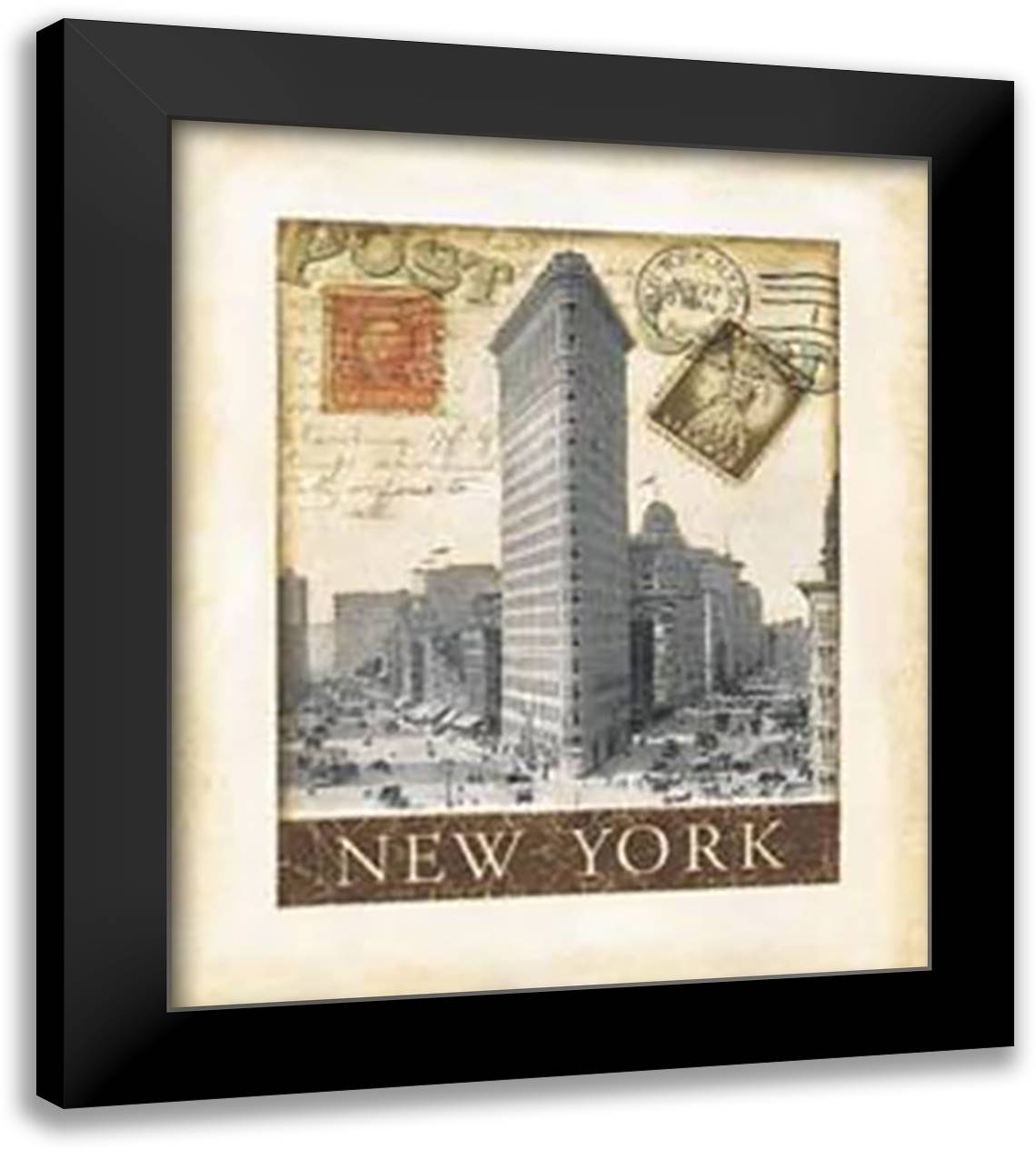 Destination, New York 16x20 Black Modern Wood Framed Art Print Poster by Chaden, Tina