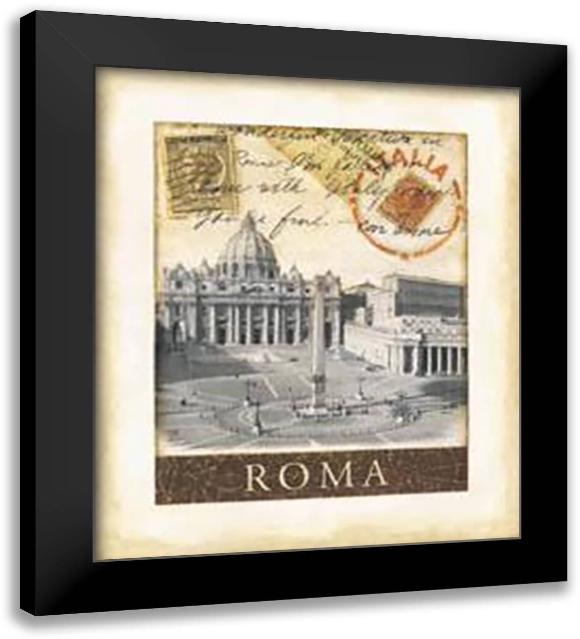 Tina Chaden - Destination Rome Size 16x20 Black Modern Wood Framed Art Print Poster by Chaden, Tina