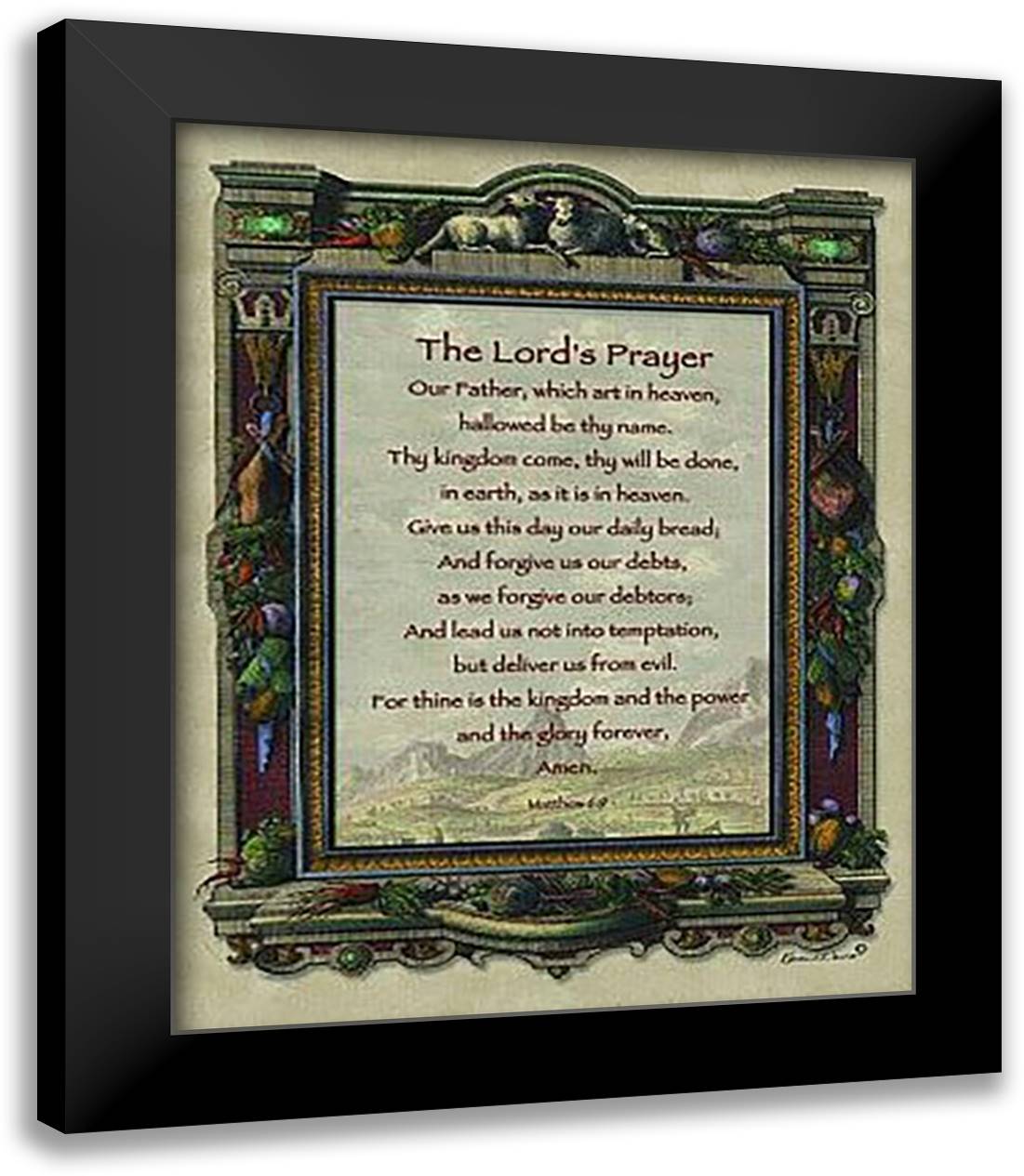 Lord's Prayer 15x18 Black Modern Wood Framed Art Print Poster
