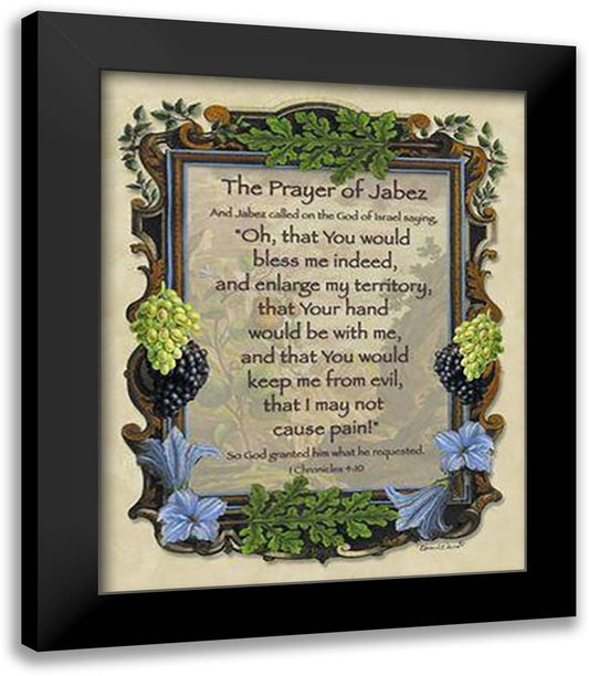 Prayer of Jabez 15x18 Black Modern Wood Framed Art Print Poster