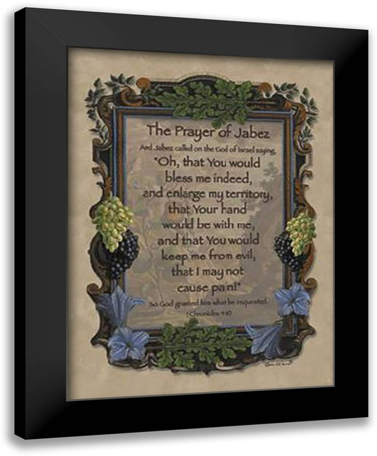 Prayer of Jabez-Mini 9x11 Black Modern Wood Framed Art Print Poster