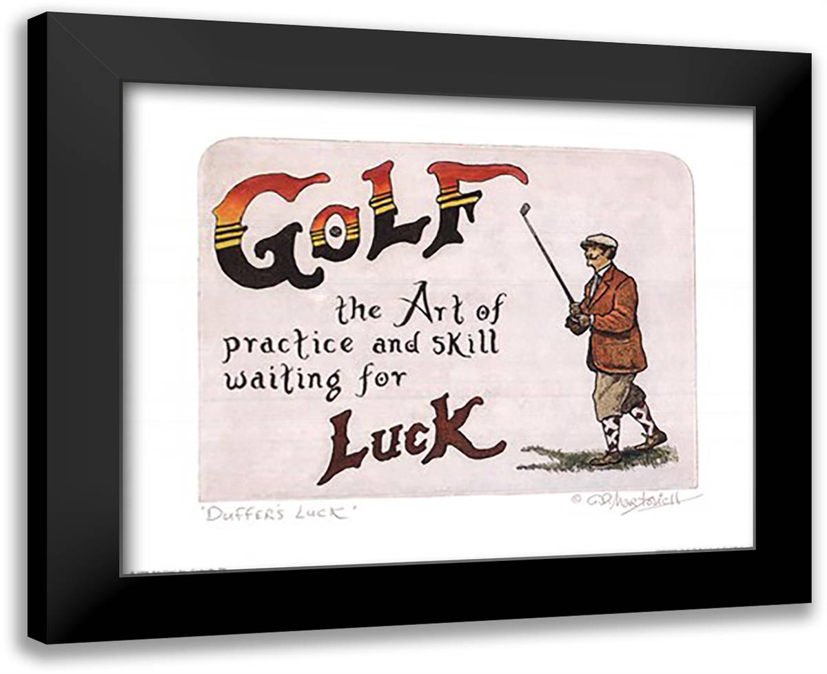 Golf-Duffer's Luck 14x12 Black Modern Wood Framed Art Print Poster by Markovich, Geoff