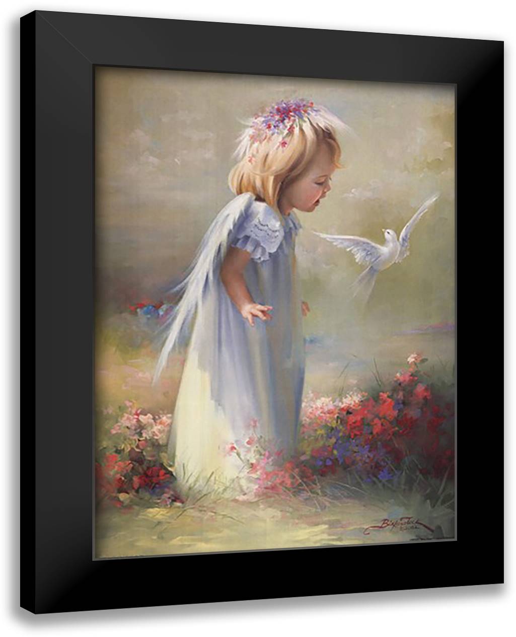 Baby Angel IV 15x18 Black Modern Wood Framed Art Print Poster by Birkenstock, Joyce