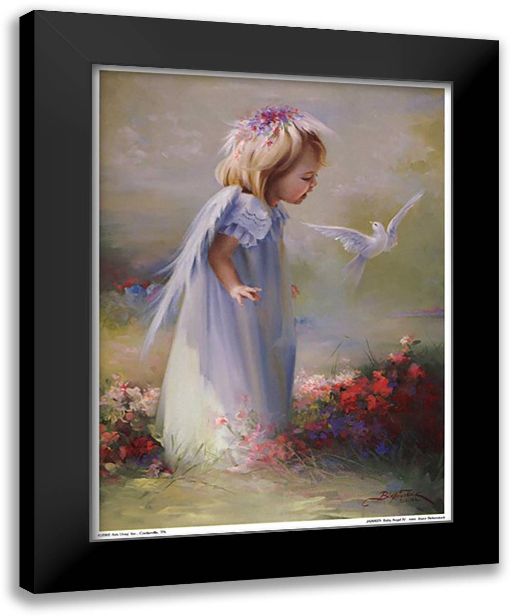 Baby Angel IV-Mini 9x11 Black Modern Wood Framed Art Print Poster by Birkenstock, Joyce