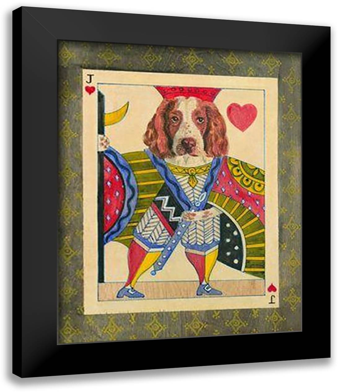 Springer-Jack of Hearts 15x18 Black Modern Wood Framed Art Print Poster by Phillips, Kari