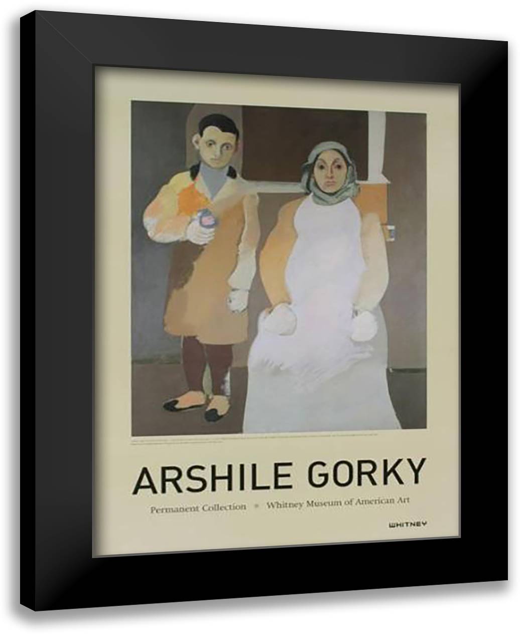 Artist And His Mother 24x32 Black Modern Wood Framed Art Print Poster by Gorky, Arshile