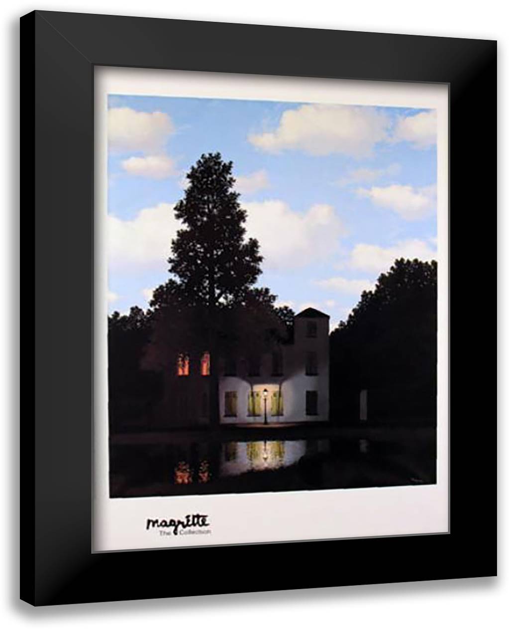 L'Empire des Lumieres 28x40 Black Modern Wood Framed Art Print Poster by Magritte, Rene