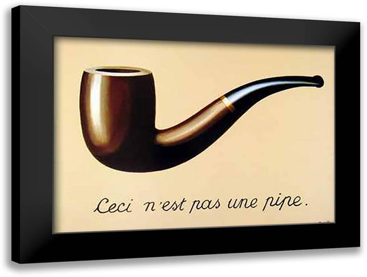 Trahison des Images 32x24 Black Modern Wood Framed Art Print Poster by Magritte, Rene