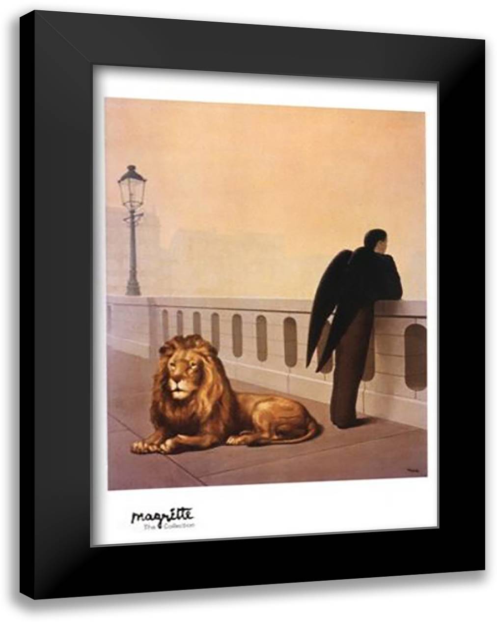 Mal du Pays 28x40 Black Modern Wood Framed Art Print Poster by Magritte, Rene