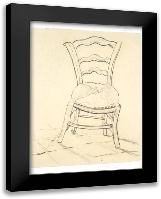 Une Chaise 28x40 Black Modern Wood Framed Art Print Poster by Van Gogh, Vincent