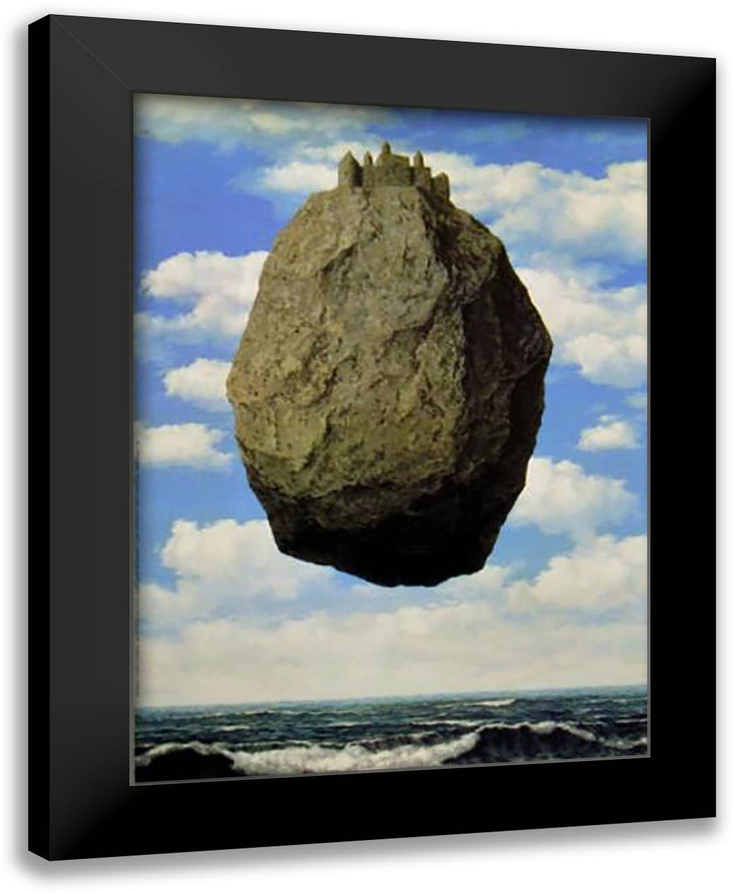 Chateau des Pyrenees 24x32 Black Modern Wood Framed Art Print Poster by Magritte, Rene