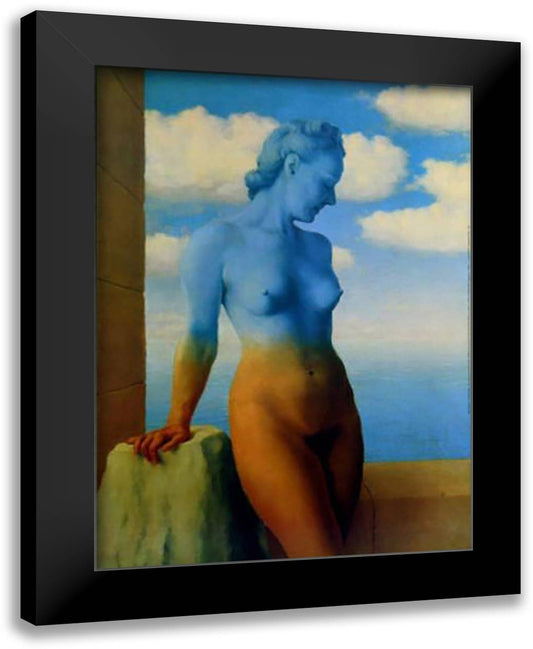 Magie Noire 24x32 Black Modern Wood Framed Art Print Poster by Magritte, Rene