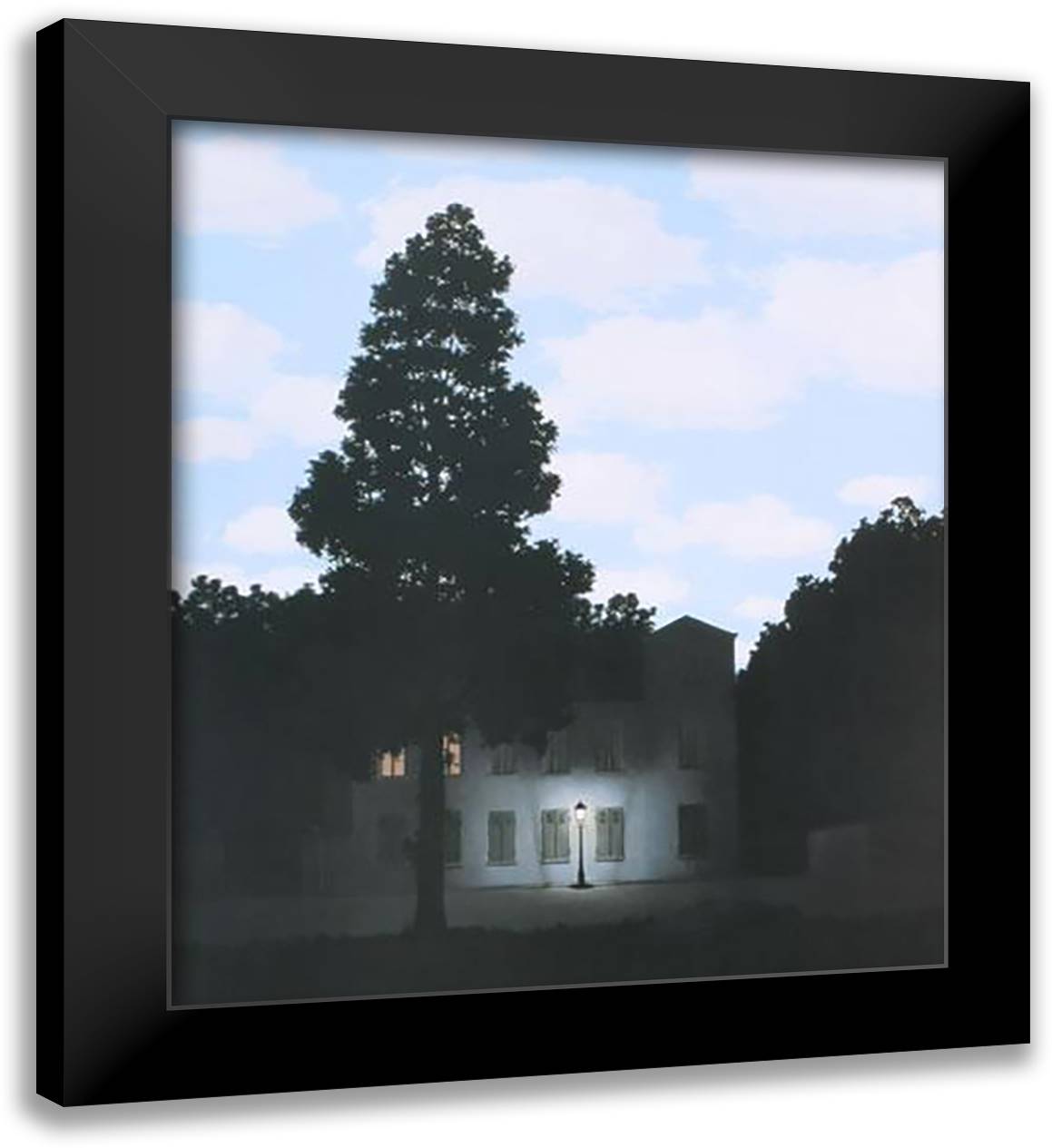 L???Empire Des Lumieres (Empire Of Light) 15x18 Black Modern Wood Framed Art Print Poster by Magritte, Rene