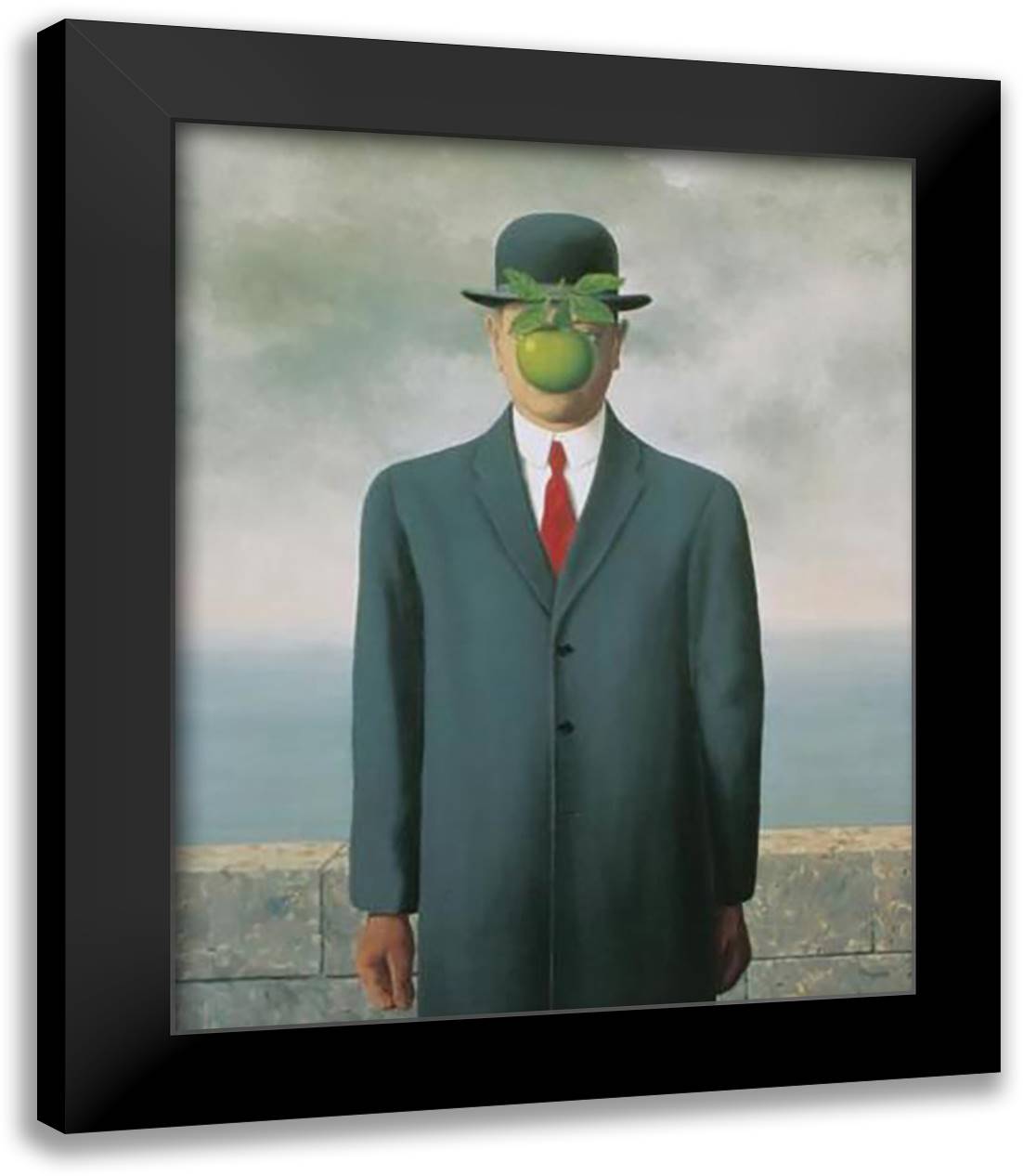 Le Fils De L???Homme (Son Of Man) 15x18 Black Modern Wood Framed Art Print Poster by Magritte, Rene