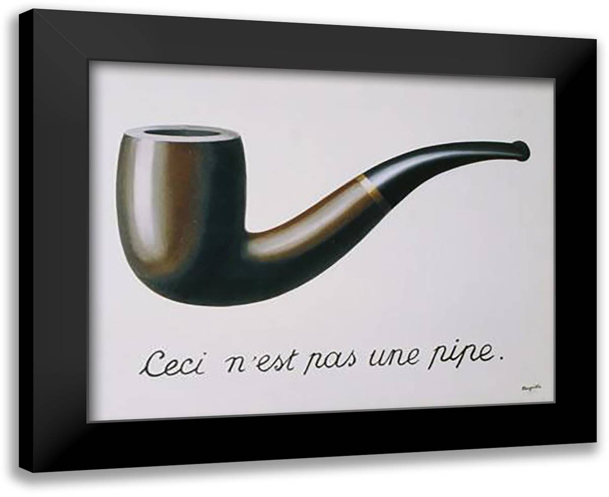 La Trahison Des Images 18x15 Black Modern Wood Framed Art Print Poster by Magritte, Rene