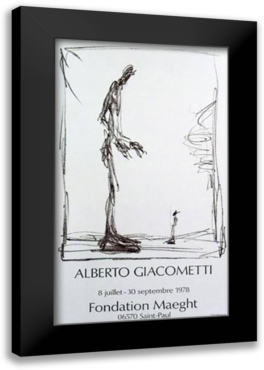 Dessin I 22x35 Black Modern Wood Framed Art Print Poster by Giacometti, Alberto