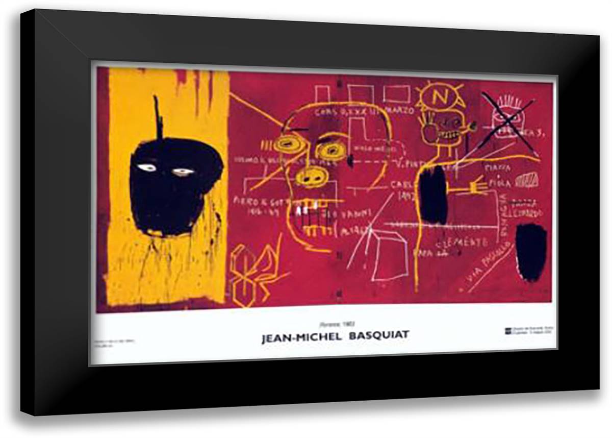 michel Basquiat - Florence 40x28 Black Modern Wood Framed Art Print Poster by Basquiat, Jean-Michel