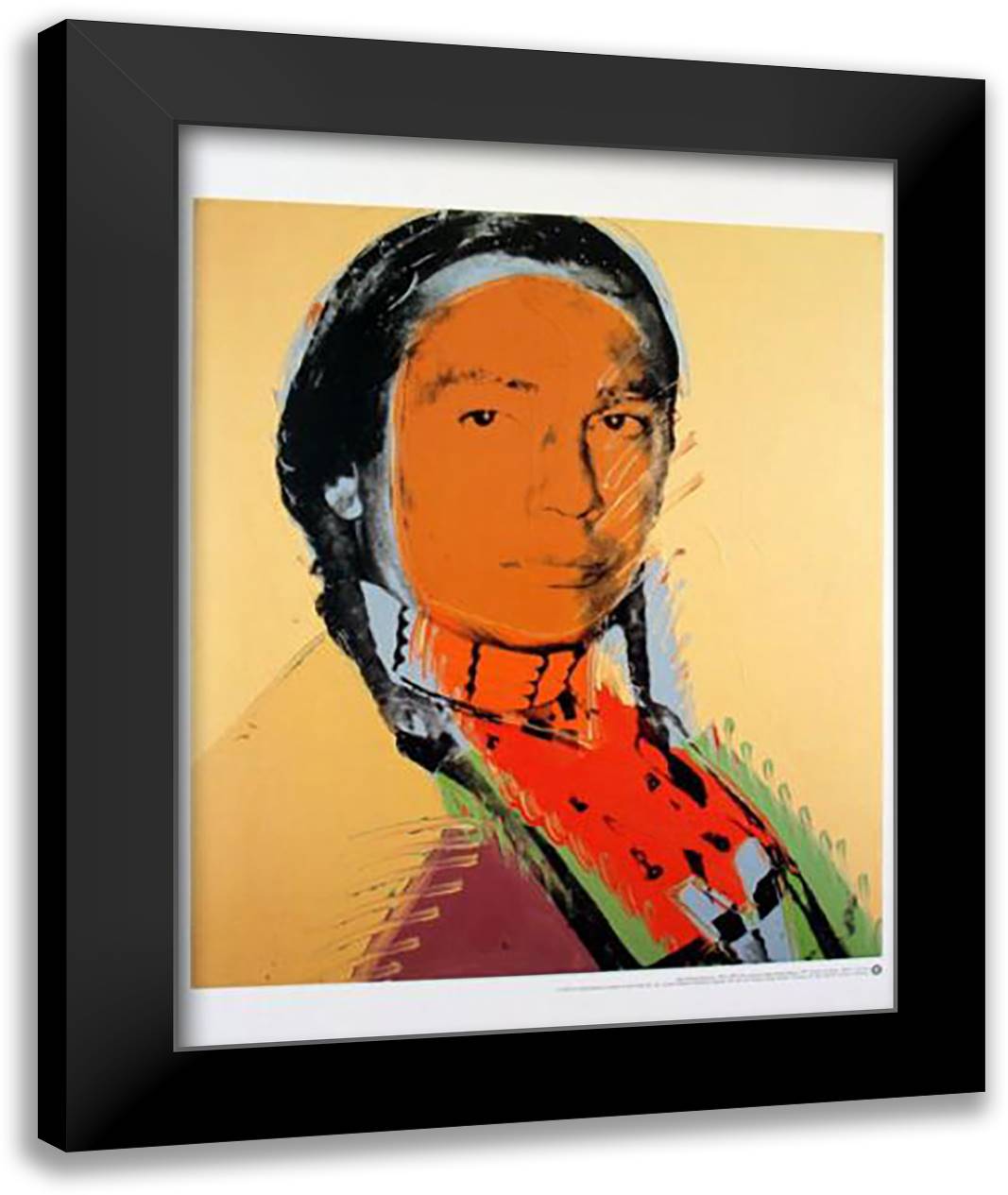 American Indian 28x36 Black Modern Wood Framed Art Print Poster by Warhol, Andy