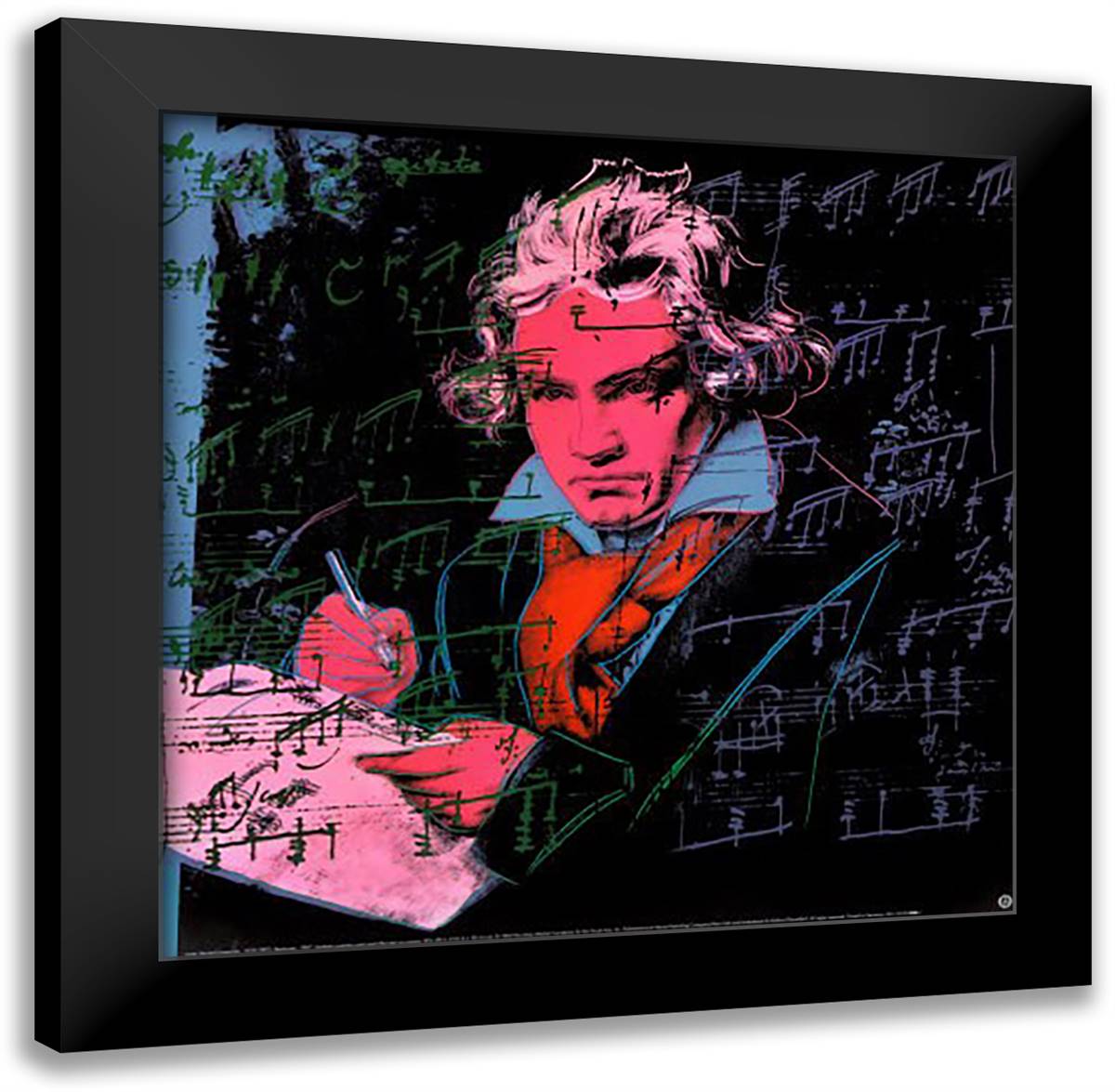 Beethoven-Pink Book 27x27 Black Modern Wood Framed Art Print Poster by Warhol, Andy