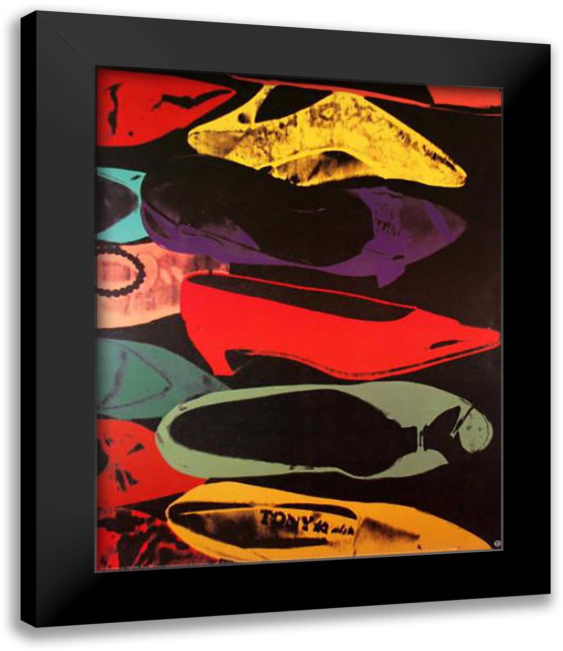 Shoes, 1980 27x34 Black Modern Wood Framed Art Print Poster by Warhol, Andy