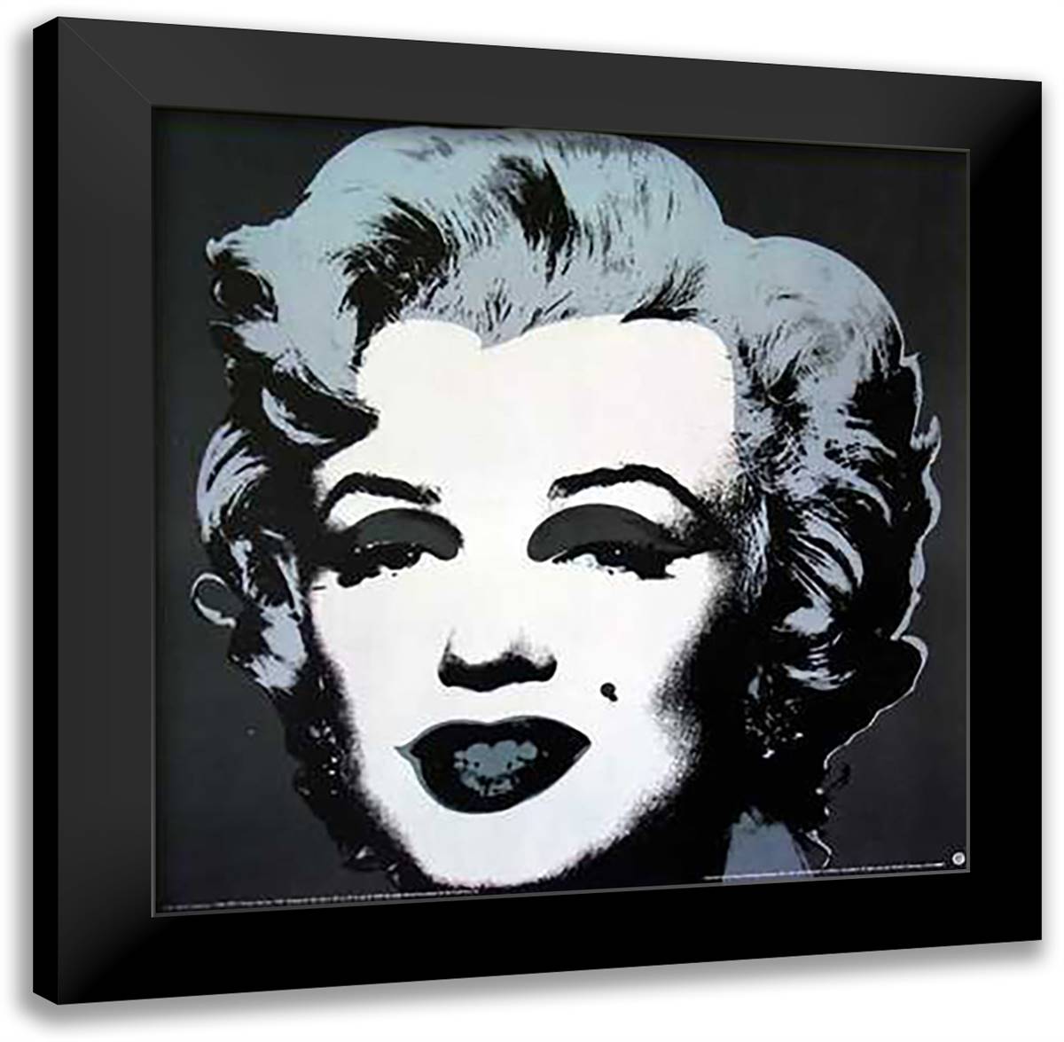 Marilyn Black 28x28 Black Modern Wood Framed Art Print Poster by Warhol, Andy