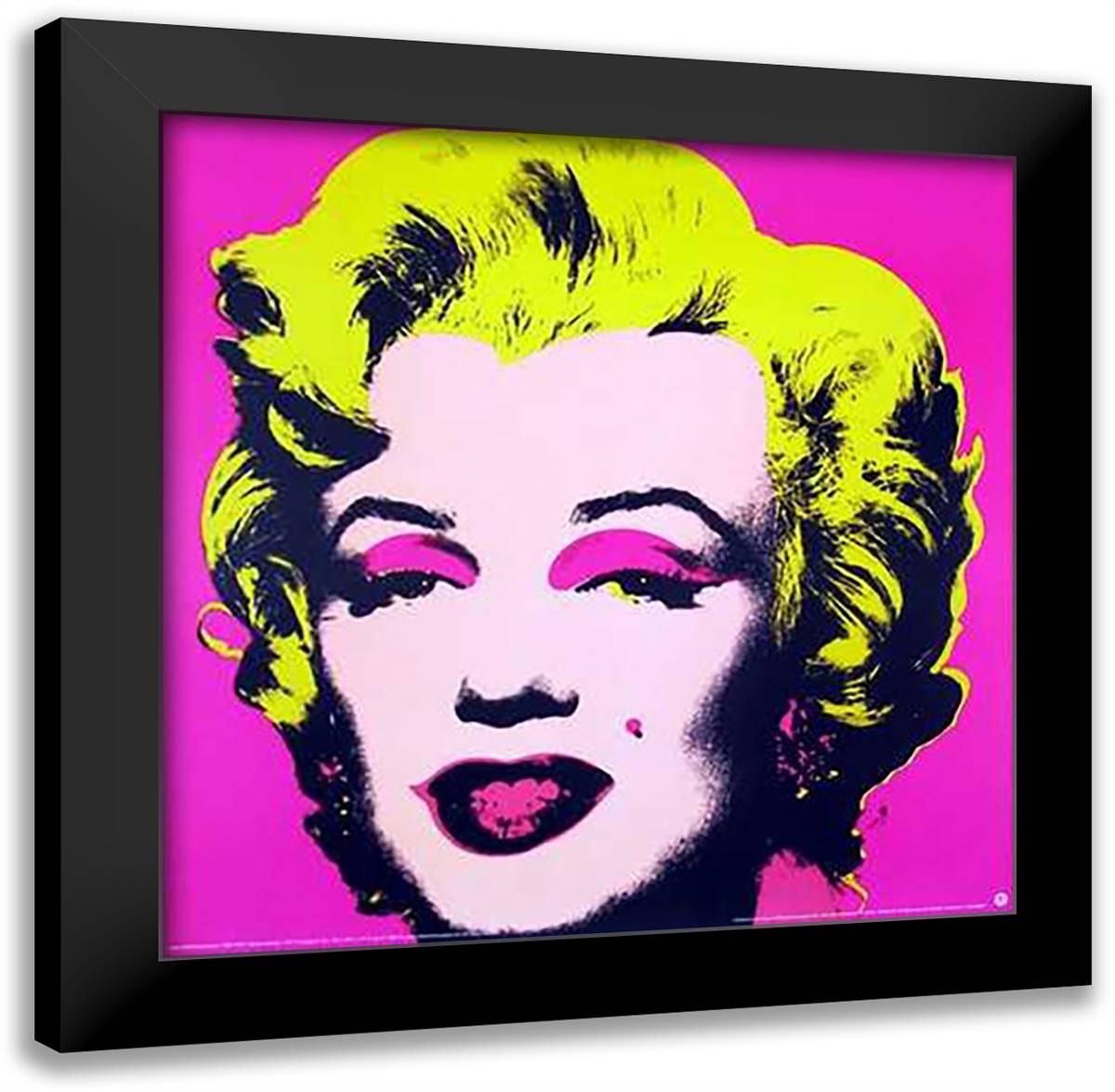 Marilyn Pink 28x28 Black Modern Wood Framed Art Print Poster by Warhol, Andy