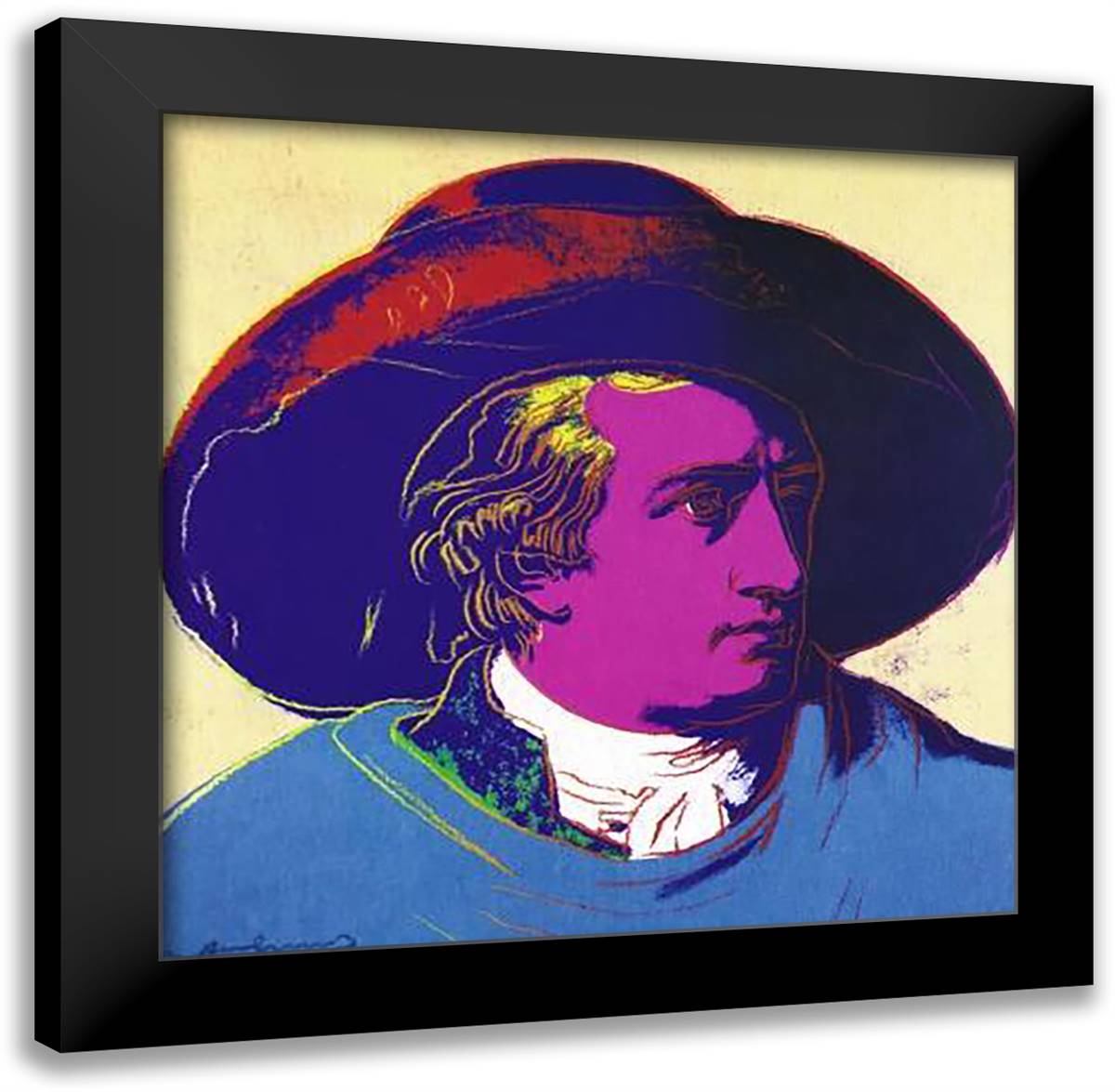 Goethe Red And Black-Sm 28x28 Black Modern Wood Framed Art Print Poster by Warhol, Andy