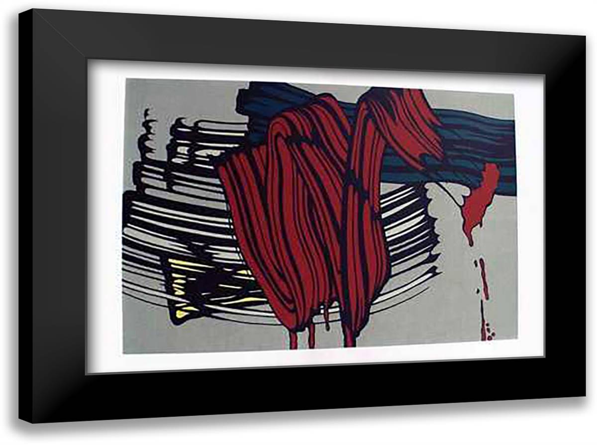 Big Painting #6 40x28 Black Modern Wood Framed Art Print Poster by Lichtenstein, Roy