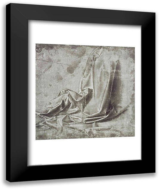 Drapery study for a kneeling figure in Profil Perdu 22x28 Black Modern Wood Framed Art Print Poster by da Vinci, Leonardo