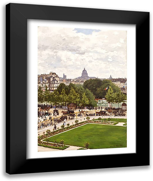 Garden of the Princess, Louvre, 1867 22x28 Black Modern Wood Framed Art Print Poster by Monet, Claude
