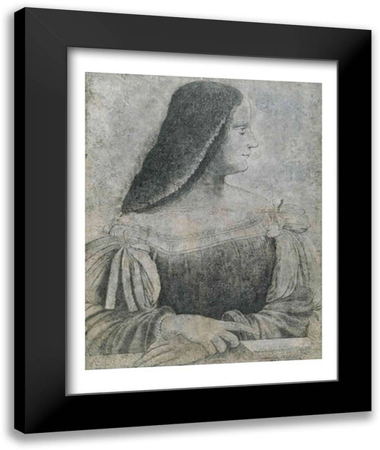 Portrait of Isabella d'Este 22x28 Black Modern Wood Framed Art Print Poster by da Vinci, Leonardo