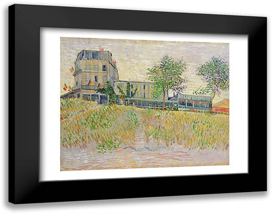 Restaurant de la Sirene 28x22 Black Modern Wood Framed Art Print Poster by Van Gogh, Vincent