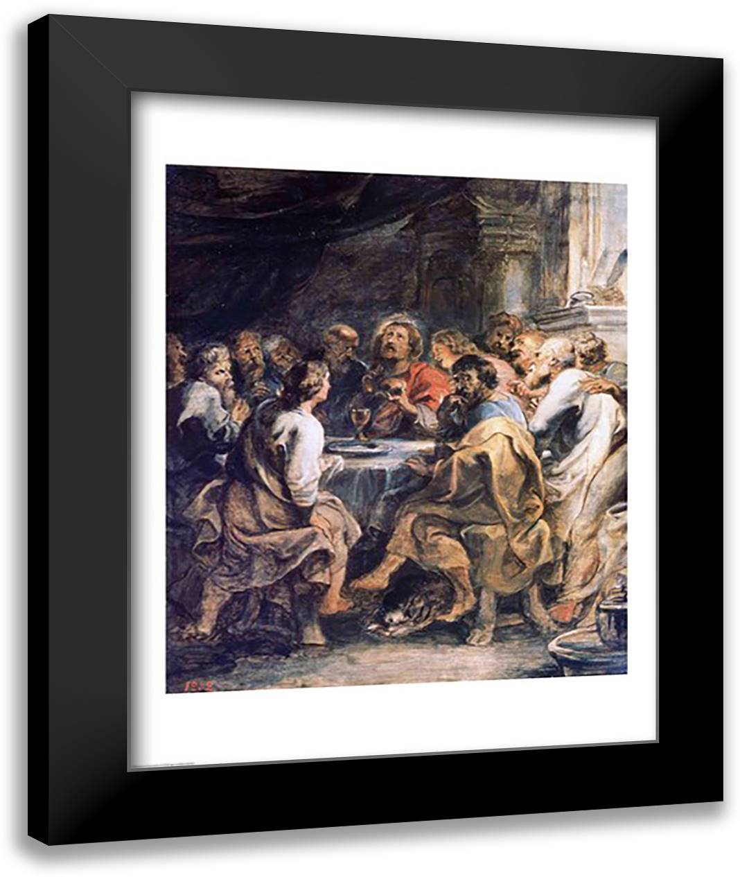 The Last Supper 22x28 Black Modern Wood Framed Art Print Poster by Rubens, Peter Paul